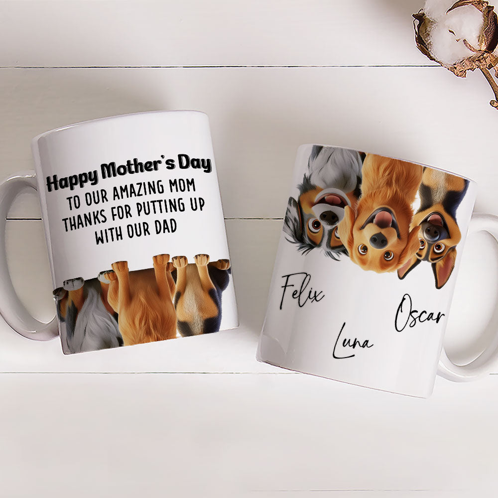 Custom Mother's day Birthday Gifts For Dog Mom, Dog Lovers • Putting Up - Personalized Coffee Mug