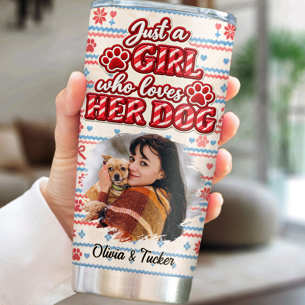 Custom Christmas Birthday Gifts For Cat Lovers • Forever My Dog Mom Photo - Personalized Tumbler