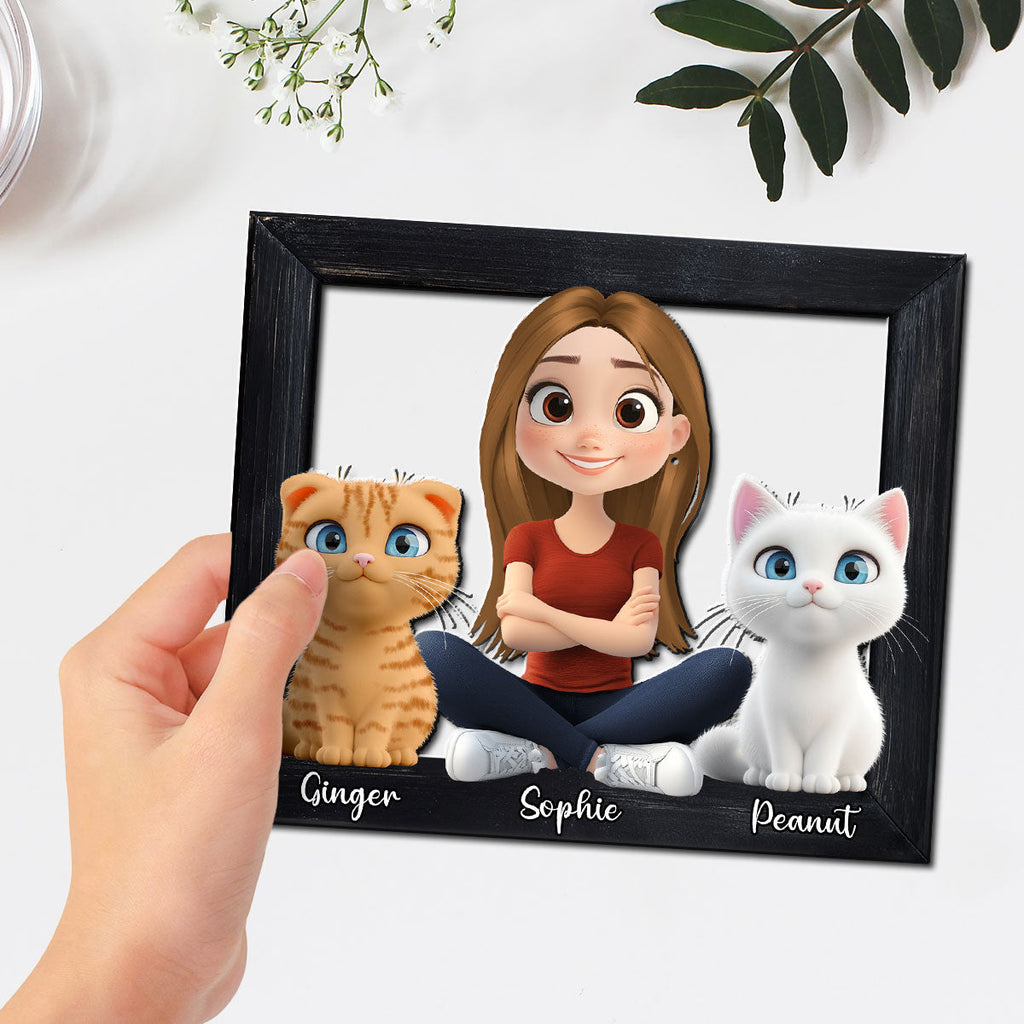 Cute Cat Mum - Personalized Wooden Plaque