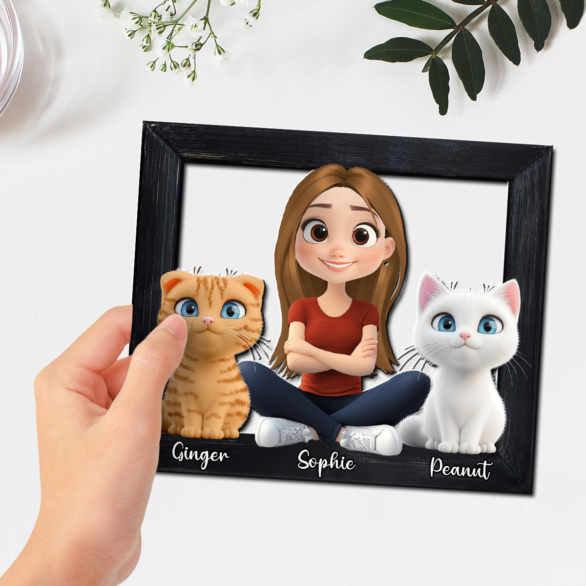Cute Cat Mum - Personalized Wooden Plaque