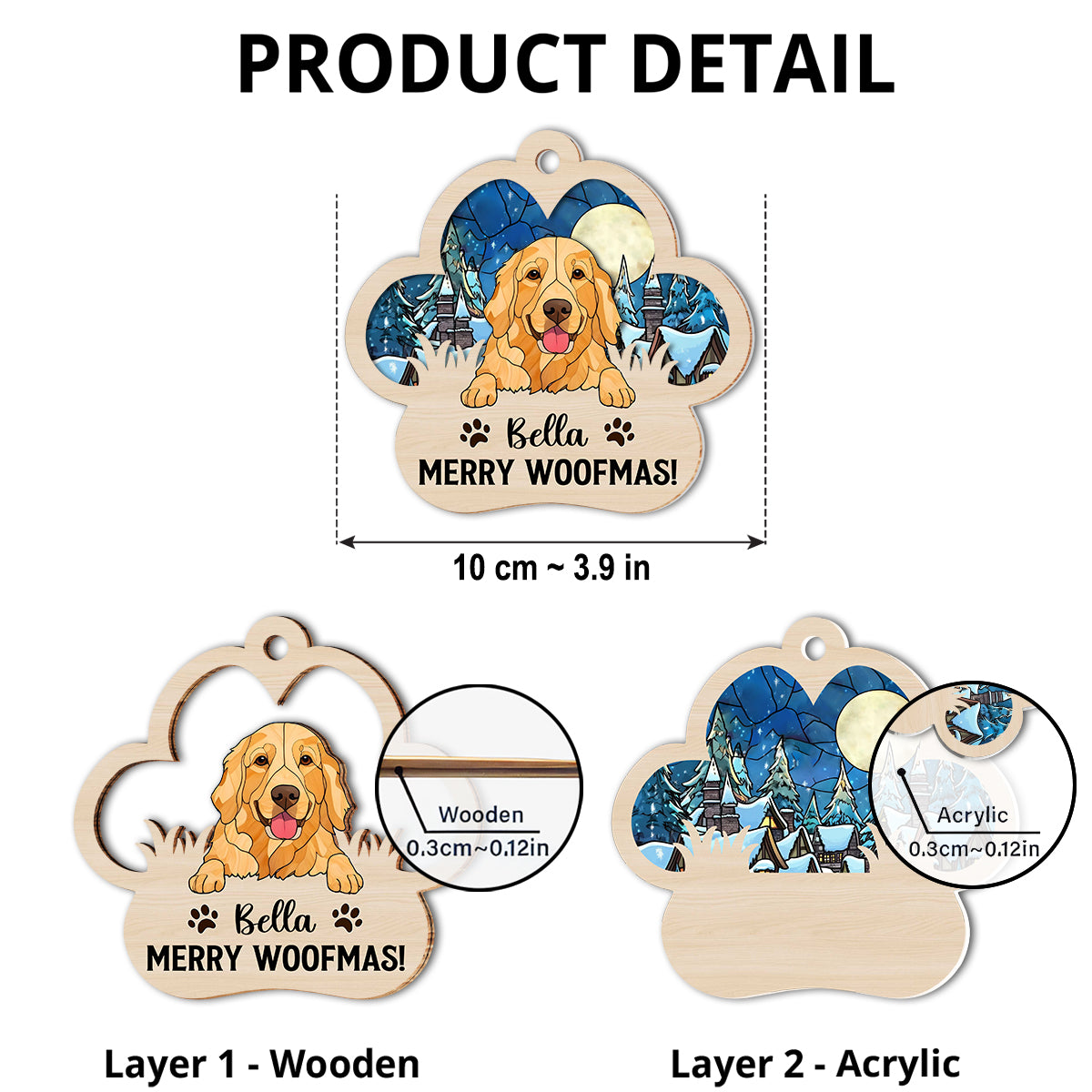 Holiday Cheer - Personalized Suncatcher Ornament