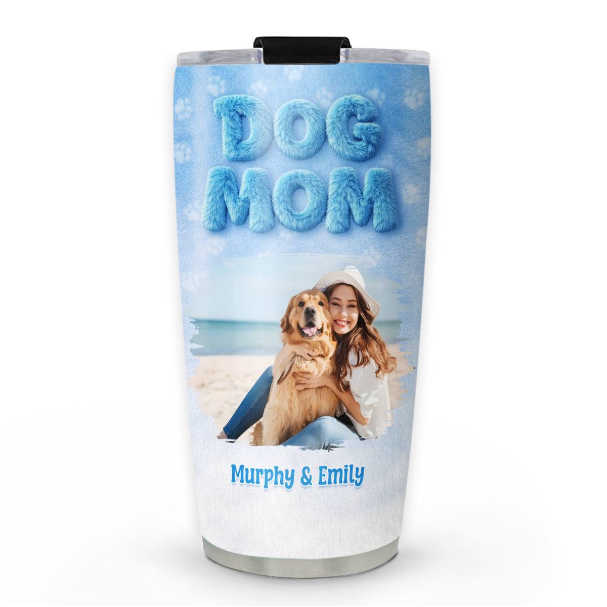 Custom Photo Christmas Birthday Gifts For Dog Mom, Dog Lovers • Fur Mom Fur Dog Photo - Personalized 3D Effect Tumbler