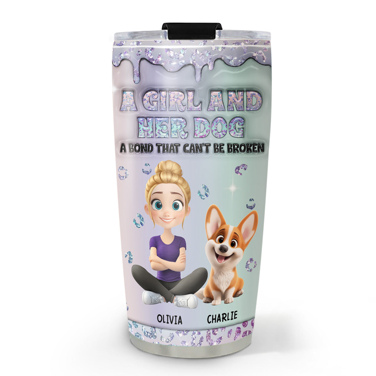 Custom Christmas Birthday Gifts For Dog Mom, Dog Lovers • Give You My Love - Personalized 3D Effect Tumbler