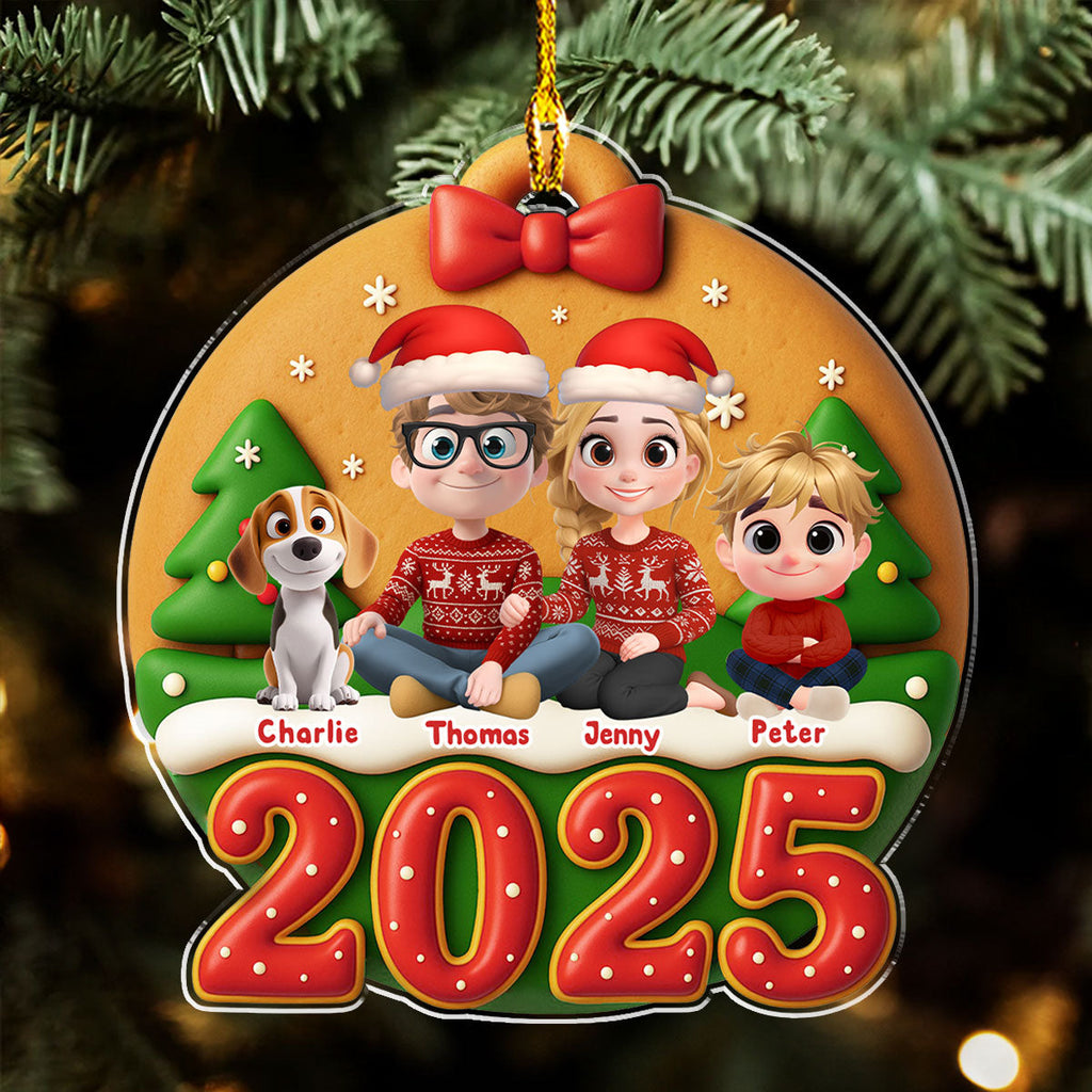 Custom Christmas Decor Home Birthday Gifts For Dog Lovers • Family Circle Cake - Personalized Acrylic Ornament
