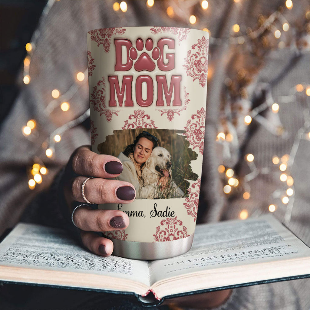 Custom Photo Christmas Birthday Gifts For Dog Mom, Dog Lovers • Queen Of Dogs Photo - Personalized 3D Inflated Effect Tumbler
