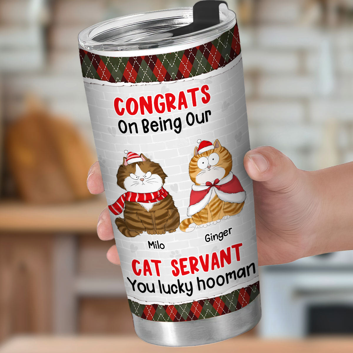 Custom Christmas Birthday Gifts For Pet Lovers • Congrats Lucky Hooman - Personalized Tumbler