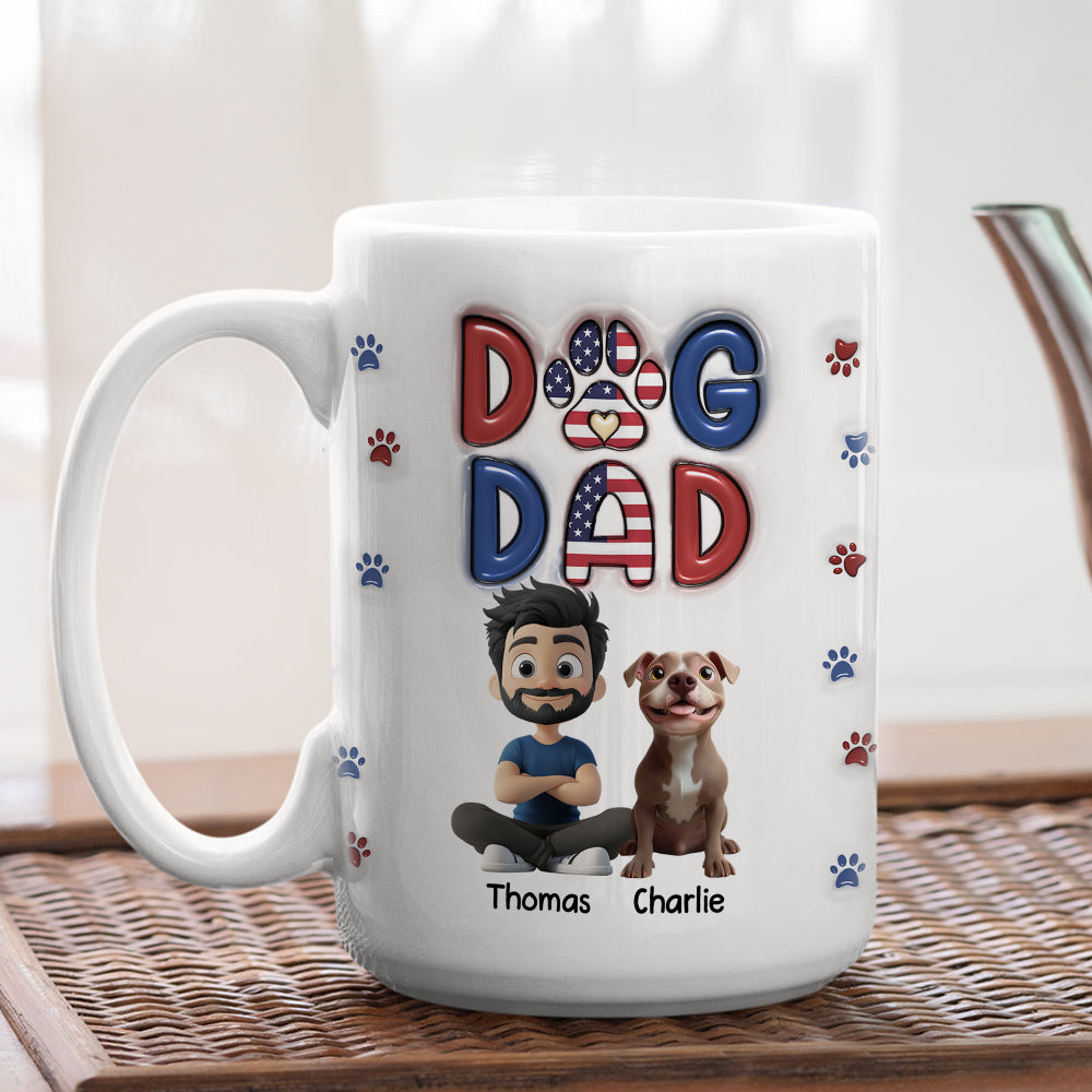 Custom Father's day Birthday Gifts For Dog Dad, Dog Lovers • My Lovely Dog - Personalized 3D Inflated Effect Mug