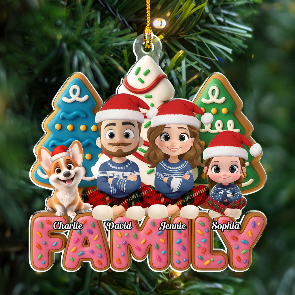 Custom Christmas Decor Home Birthday Gifts For Dog Lovers • Sweet Family Tree - Personalized Acrylic Ornament