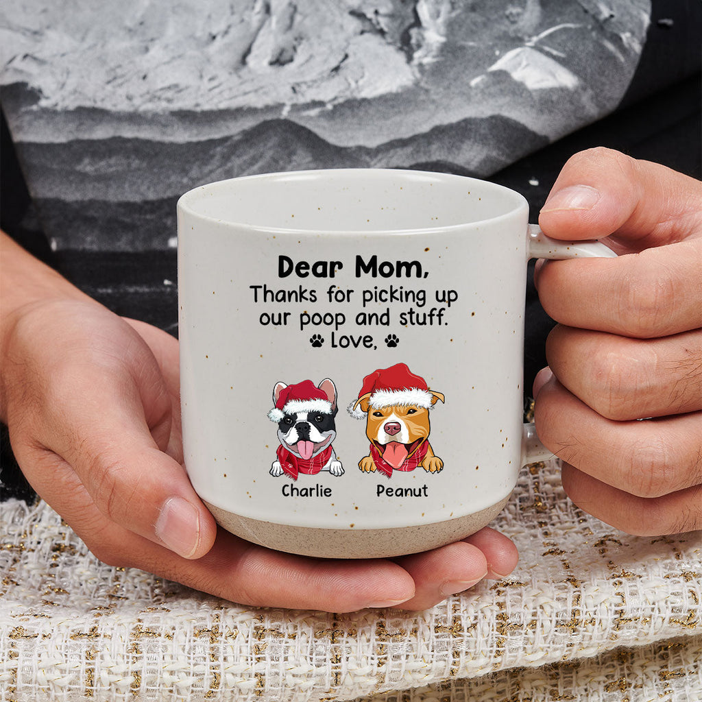 Custom Christmas Birthday Gifts For Dog Lovers • Picking Up My Poop - Personalized Pottery Mug