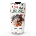 Custom Photo Christmas Birthday Gifts For Dog Mom, Dog Lovers • A Girl And Her Dog Love Christmas Photo - Personalized Tumbler