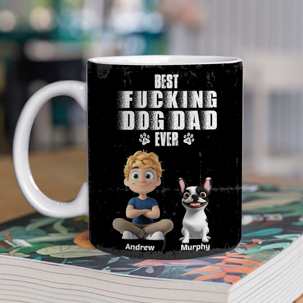 Custom Father's day Birthday Gifts For Dog Dad, Dog Lovers • Best Dad Ever - Personalized Coffee Mug