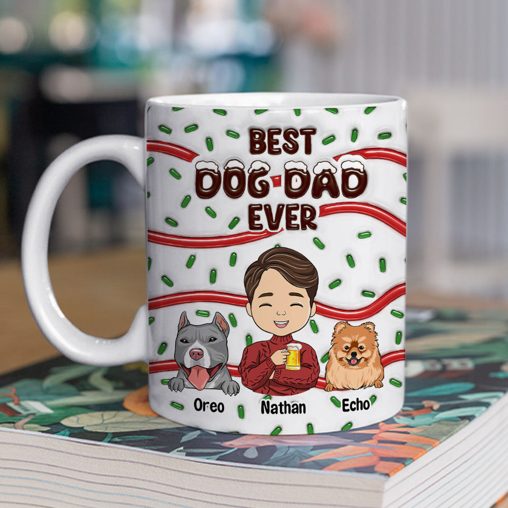 Custom Christmas Birthday Gifts For Dog Lovers • Best Dog Mom Dad Cake - Personalized 3D Inflated Effect Mug
