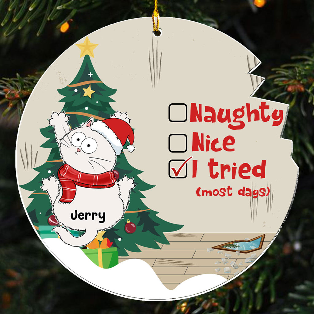 Naughty Or Nice - Personalized Acrylic Ornament
