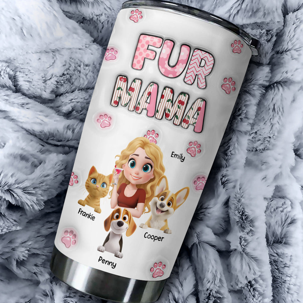 Custom Christmas Birthday Gifts For Pet Mom, Pet Lovers • Cherry On Top Of Us - Personalized 3D Inflated Effect Tumbler