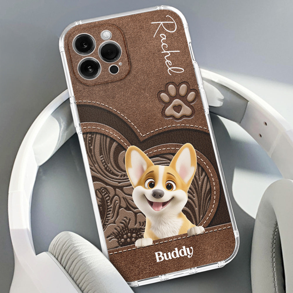 Dog Cartoon Leather - Personalized Phone Case