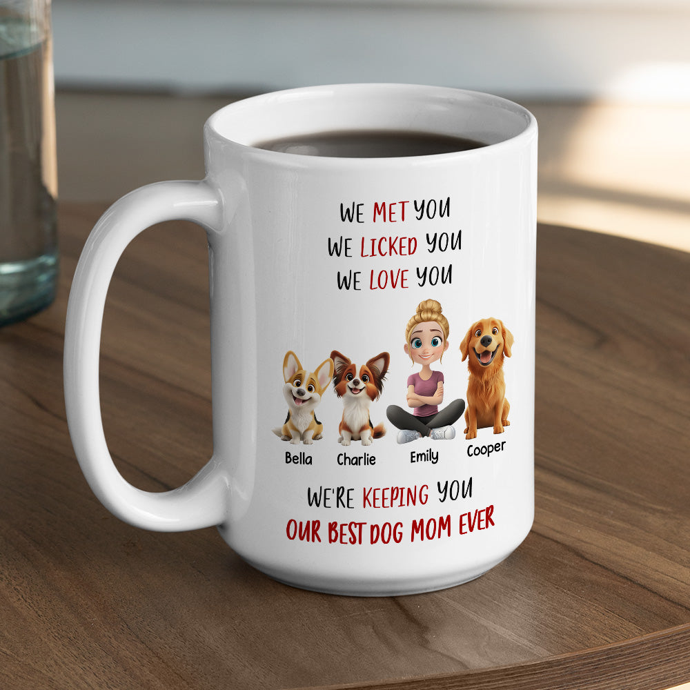 Custom Christmas Birthday Gifts For Dog Lovers • Keeping My Best Dog Mom - Personalized Coffee Mug
