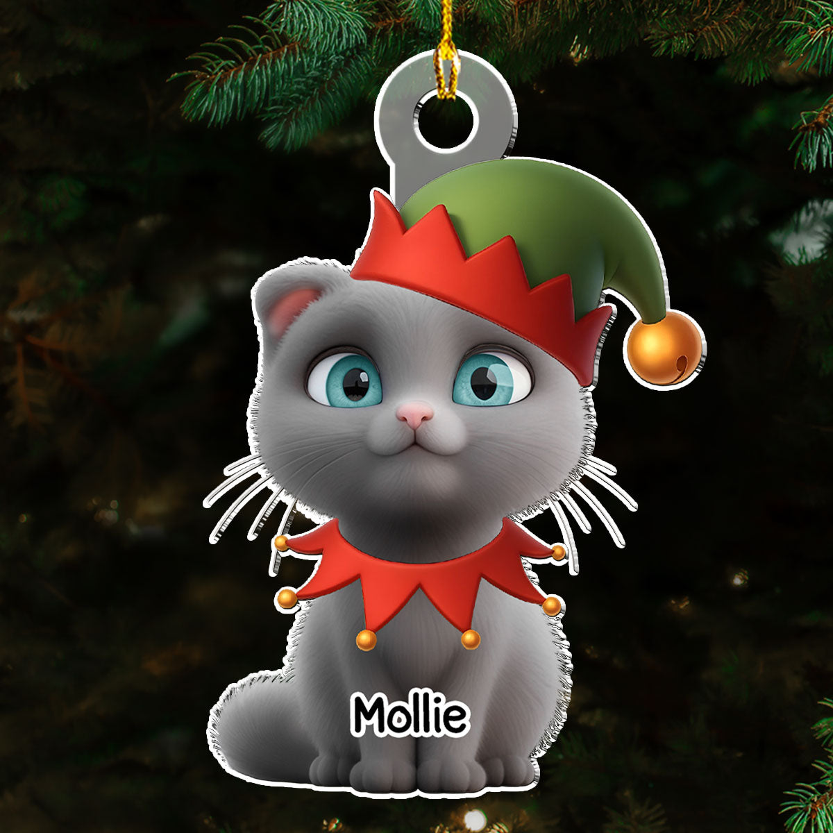 Custom Christmas Decor Home Birthday Gifts For Cat Lovers • Cartoonize Cat - Personalized Acrylic Ornament