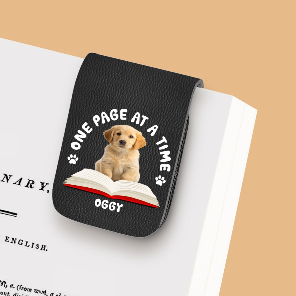 One Page Once Photo - Personalized Leather Bookmark