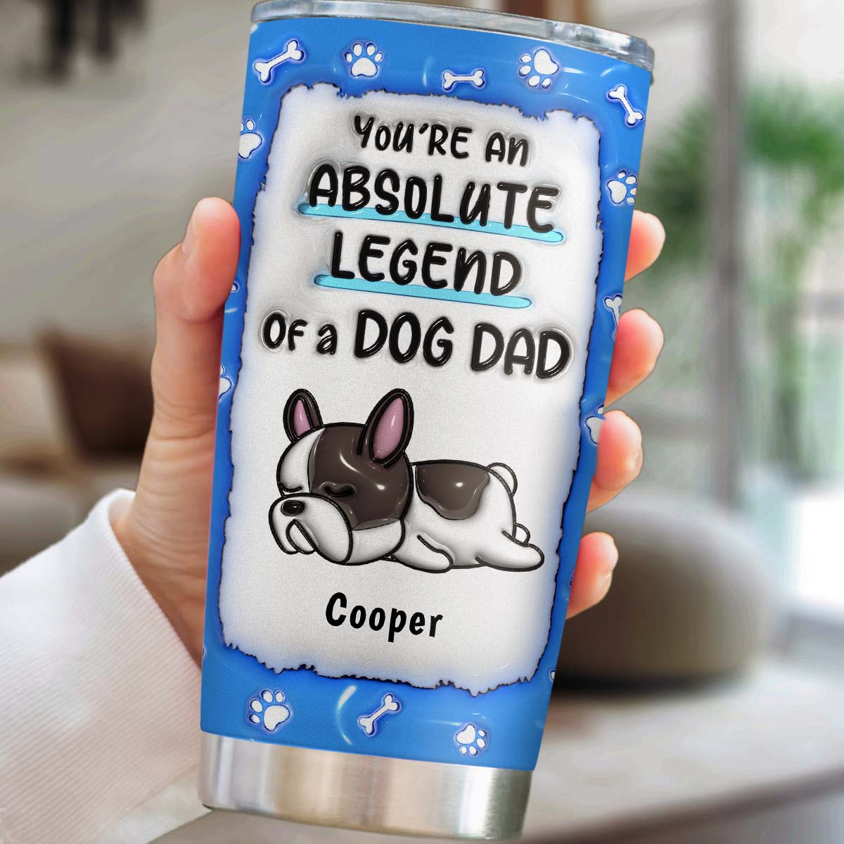 Custom Christmas Birthday Gifts For Pet Lovers • Legend Of A Dog Dad Mom - Personalized 3D Inflated Effect Tumbler