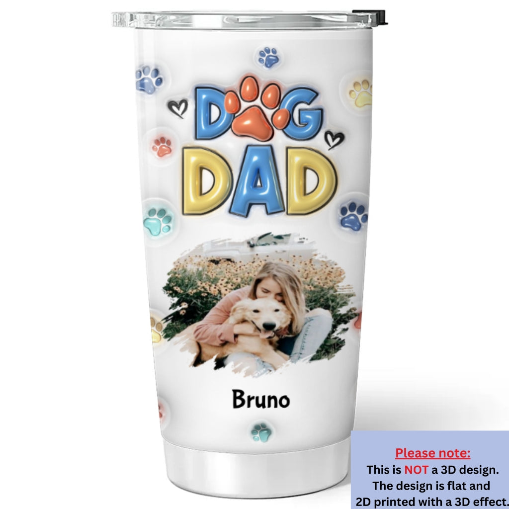 Custom Photo Christmas Birthday Gifts For Dog Lovers • Thank You My Dog Mom Dad Photo - Personalized 3D Inflated Effect Tumbler
