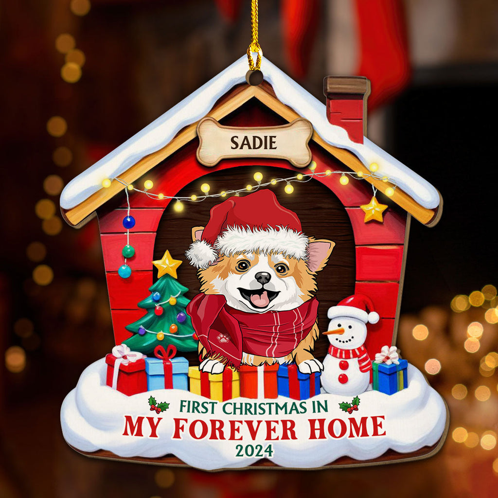 Custom Christmas Decor Home Birthday Gifts For Dog Lovers • Dog Forever Home - Personalized Wood Ornament