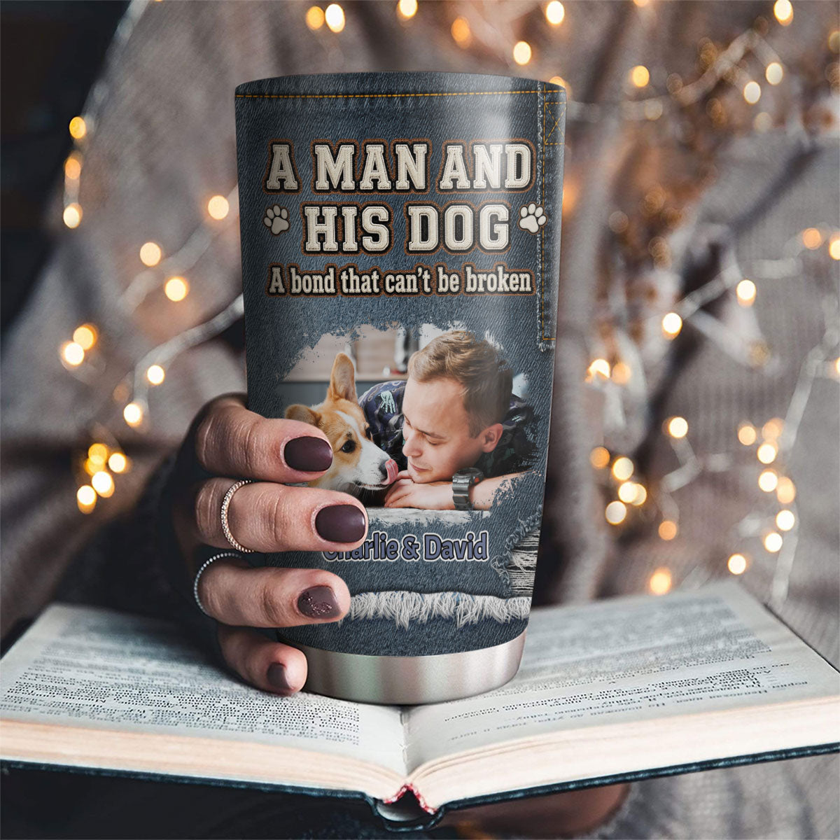 Custom Photo Father's day Birthday Gifts For Dog Dad, Dog Lovers • An Everlasting Bond Photo - Personalized 3D Effect Tumbler