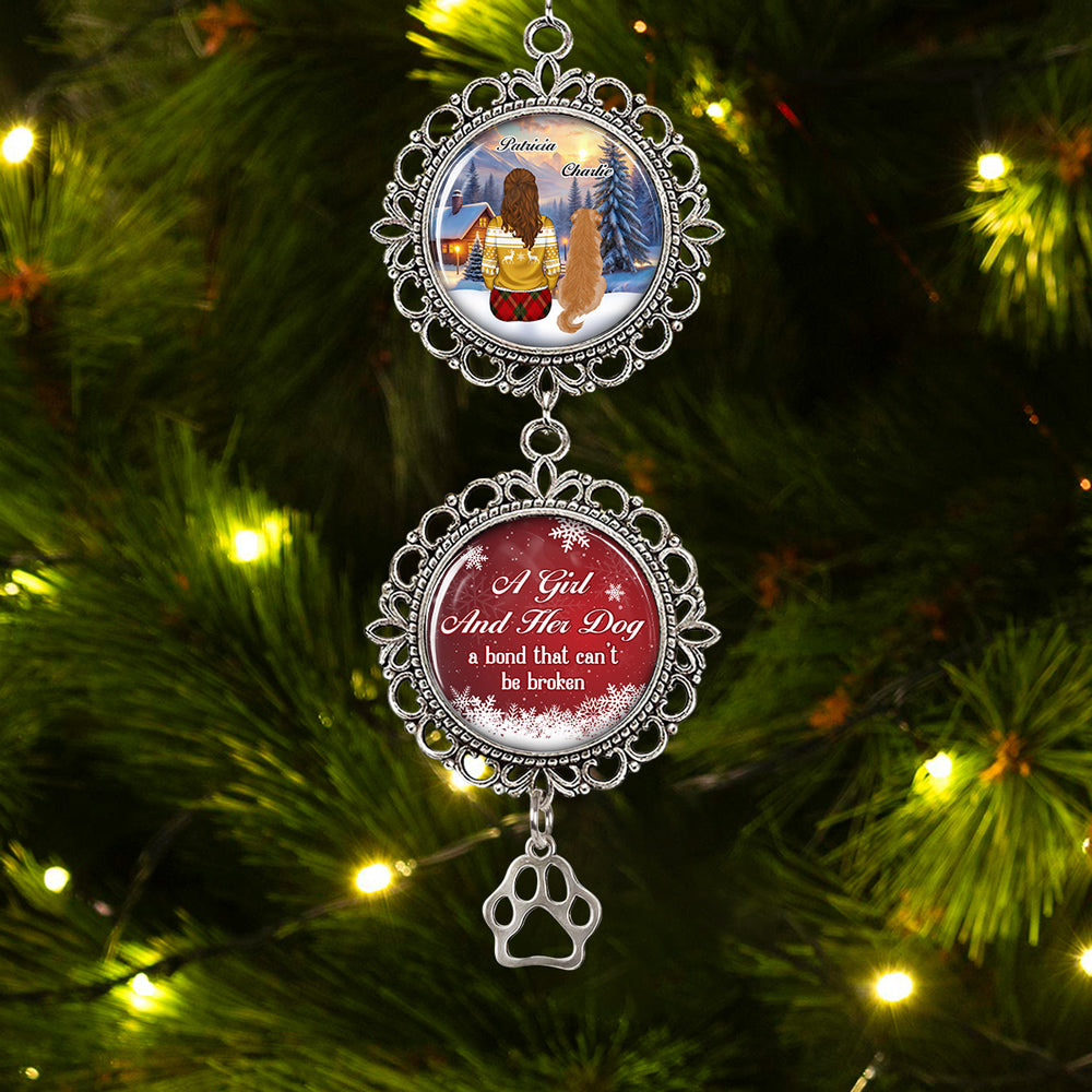 Custom Christmas Decor Home Birthday Gifts For Dog Lovers • A Girl And Her Dog - Personalized Charming Ornament