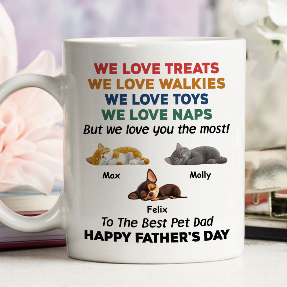 Custom Mother's Father's day Birthday Gifts For Cat Lovers • Love You The Most Pet Version 2 - Personalized Coffee Mug