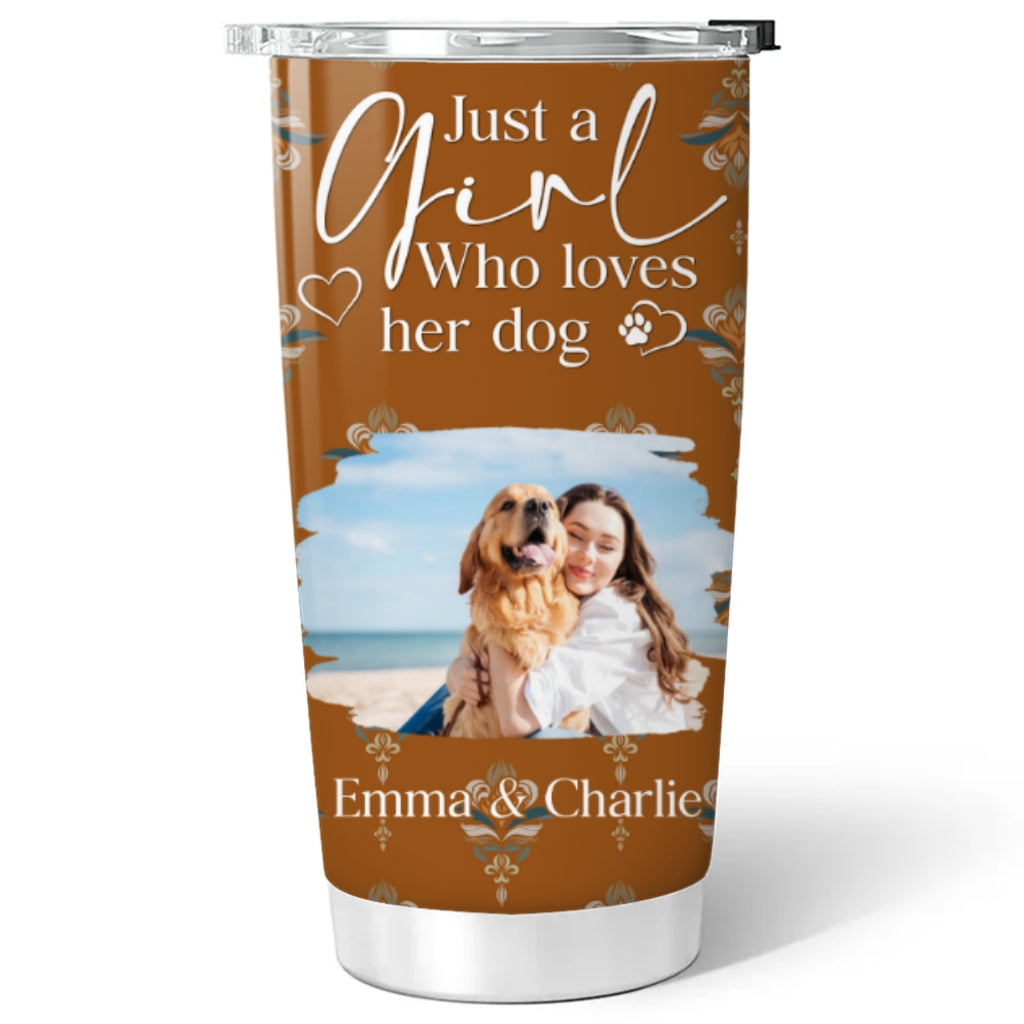 Custom Photo Christmas Birthday Gifts For Dog Mom, Dog Lovers • Stay Here With Dogs Photo - Personalized Tumbler