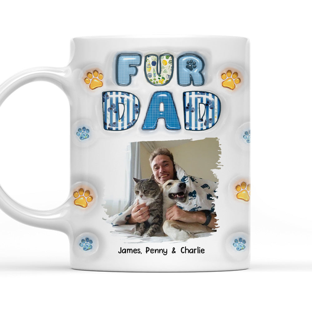 Custom Photo Christmas Birthday Gifts For Pet Dad, Pet Lovers • My Baby On Top Of All Photo - Personalized 3D Inflated Effect Mug