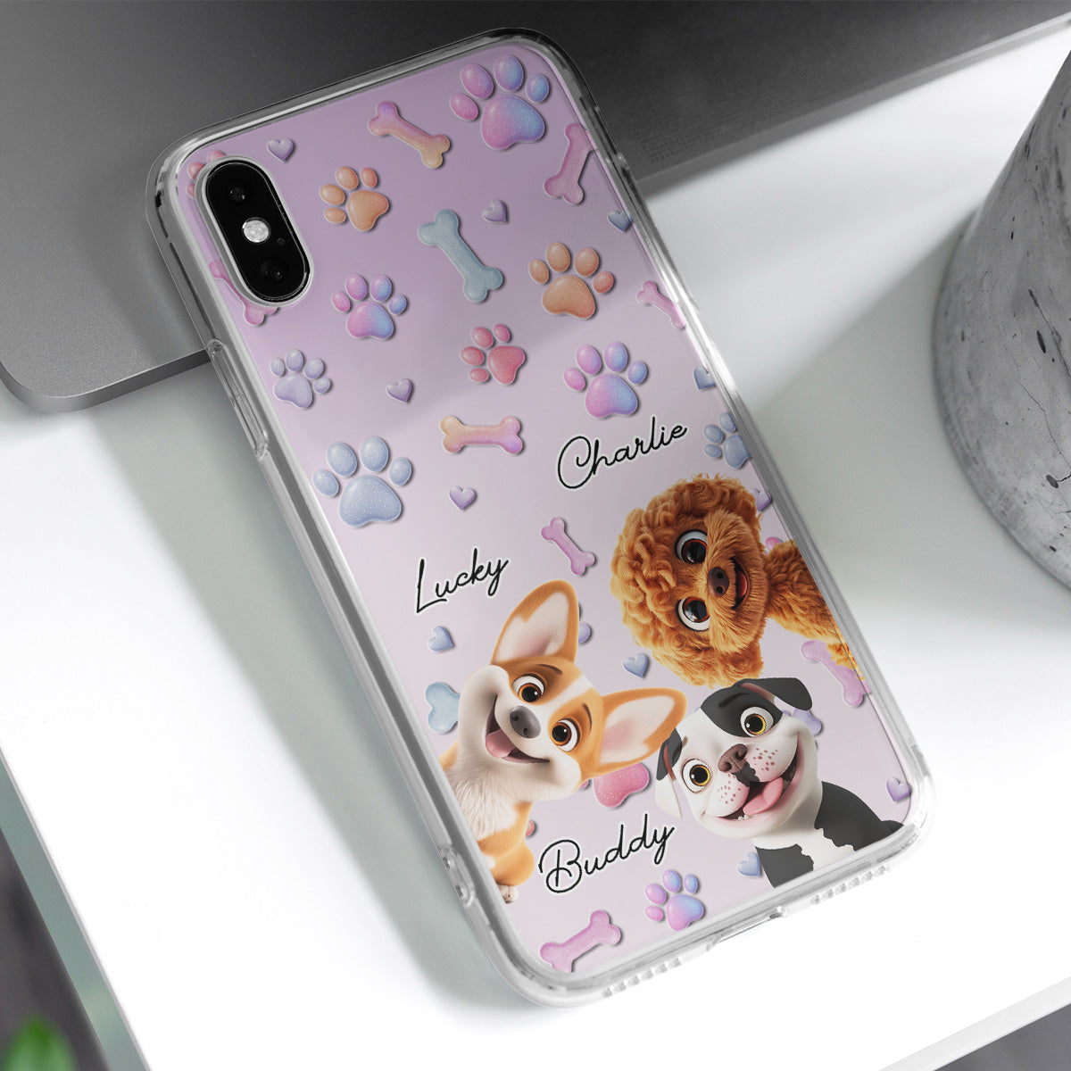 Lovely Dog - Personalized 3D Effect Phone Case