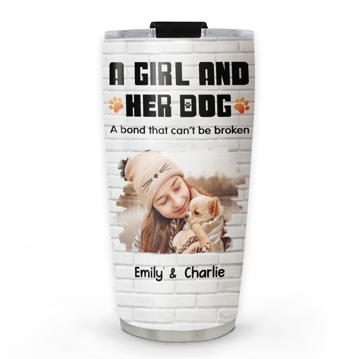 Custom Photo Christmas Birthday Gifts For Dog Lovers • Human And Their Dog Cartoon Christmas Ver New Photo - Personalized Tumbler