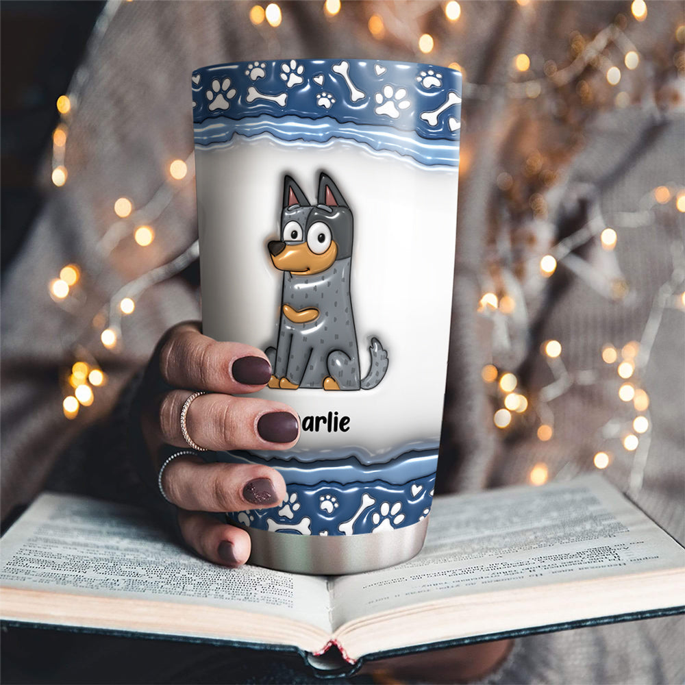 Custom Christmas Birthday Gifts For Pet Lovers • Dear Mom Thank You For Being The Best Dog Mom - Personalized 3D Inflated Effect Tumbler