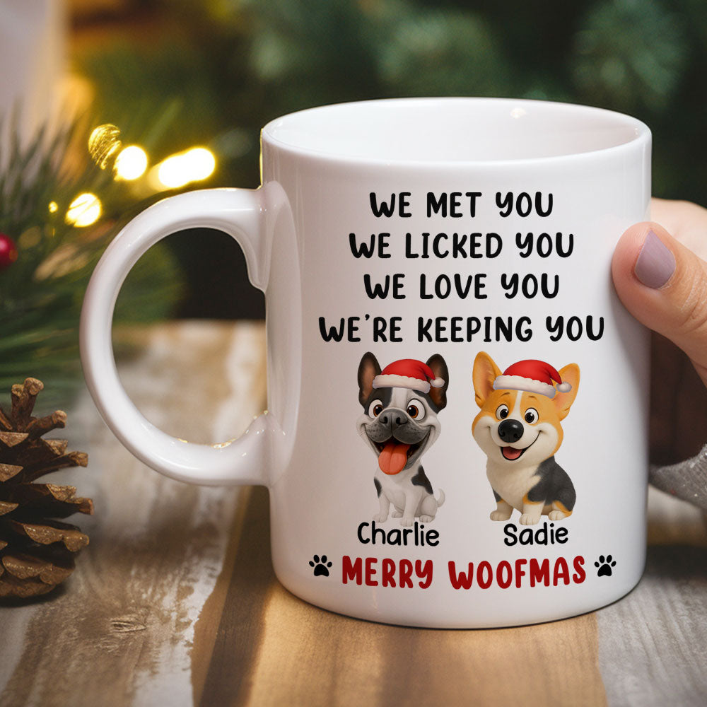 Custom Christmas Birthday Gifts For Dog Lovers • We Licked And Love You Ver Christmas 3 - Personalized Coffee Mug