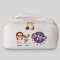 Best Dog Mom In The World - Personalized Leather Makeup Bag