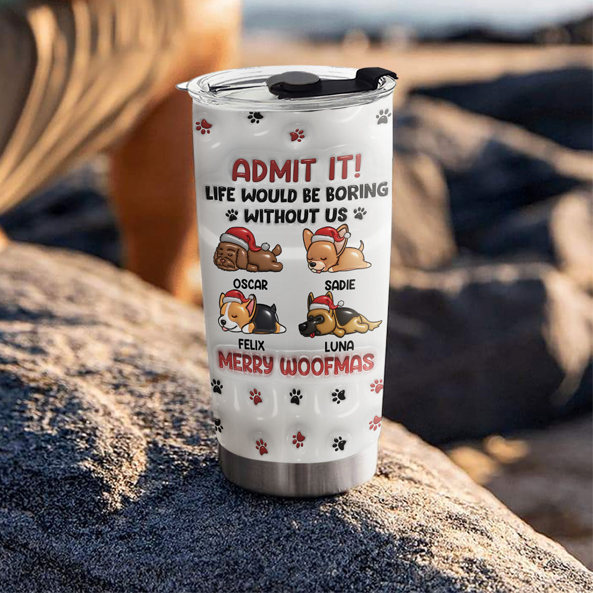 Custom Mother's day Birthday Gifts For Pet Mom, Pet Lovers • Admit It Winter - Personalized 3D Inflated Effect Tumbler