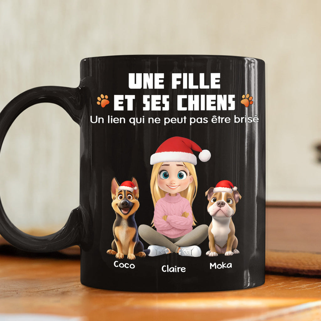 Custom Christmas Birthday Gifts For Dog Lovers • Mug personnalisé - Humain et son chien