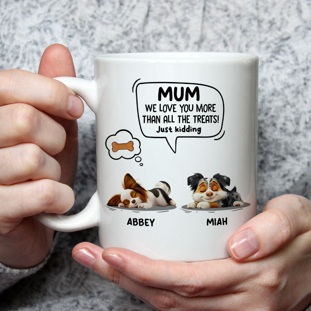 Custom Christmas Birthday Gifts For Dog Lovers • Just Kidding Cartoon - Personalized Coffee Mug