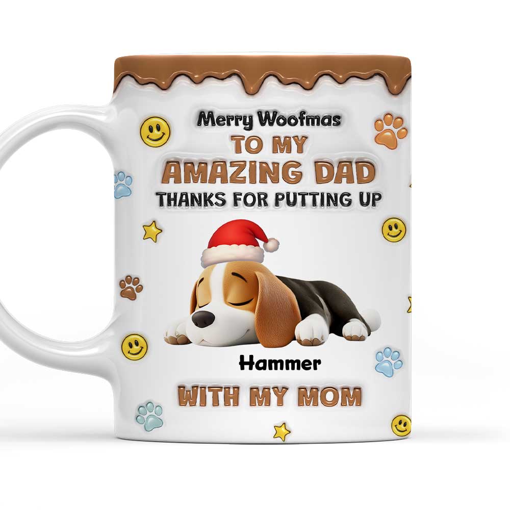 Custom Christmas Birthday Gifts For Dog Lovers • Thank You For All Things Dad - Personalized 3D Inflated Effect Mug
