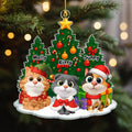 Custom Christmas Decor Home Birthday Gifts For Cat Lovers • Cat Under Christmas Tree - Personalized Acrylic Ornament