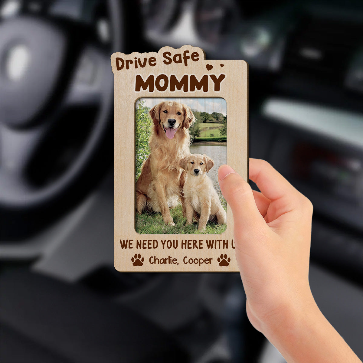 Drive Safe Dog Mom Dad - Personalized Car Visor Clip