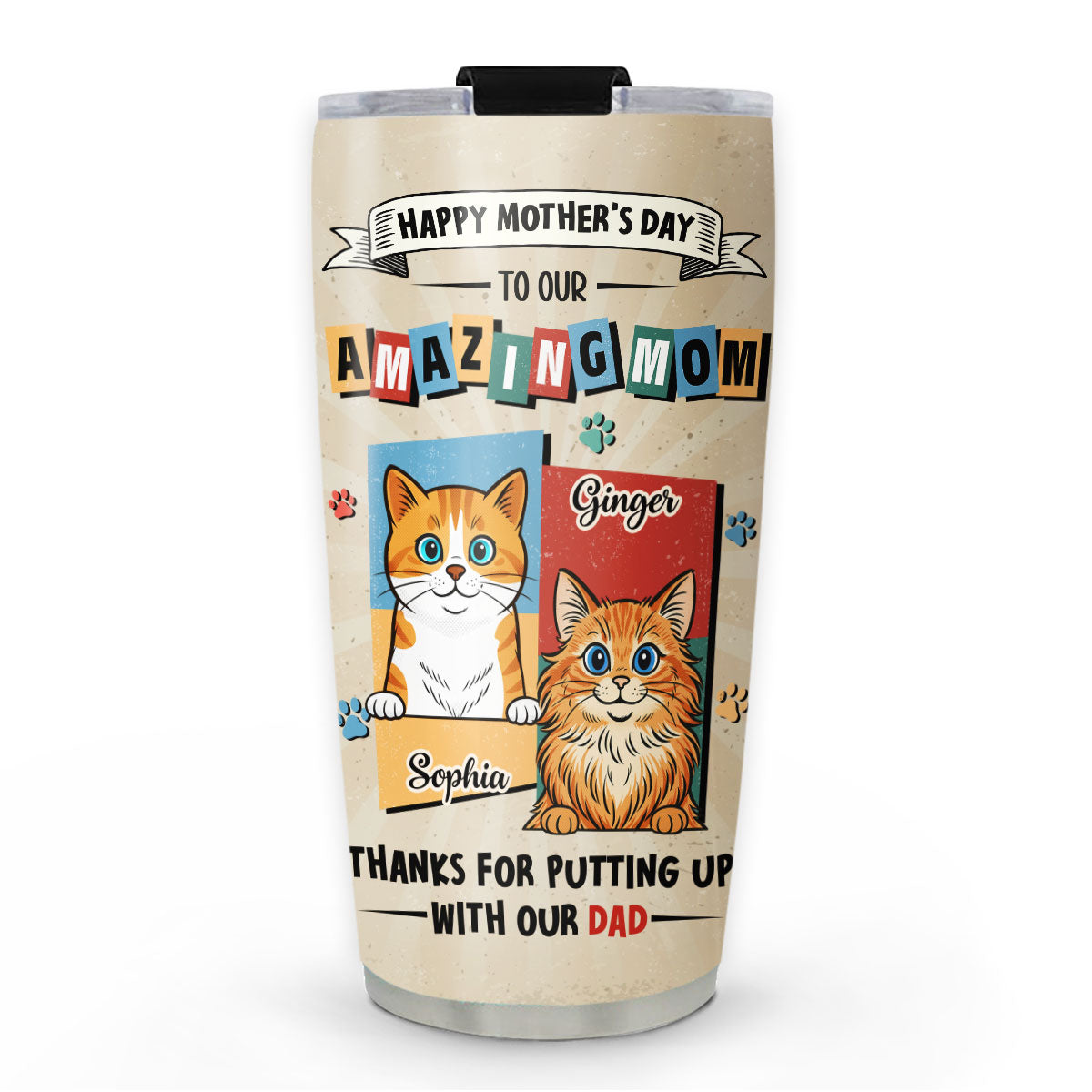 Custom Mother's day Birthday Gifts For Pet Mom, Pet Lovers • Cat Approved Mom - Personalized Tumbler