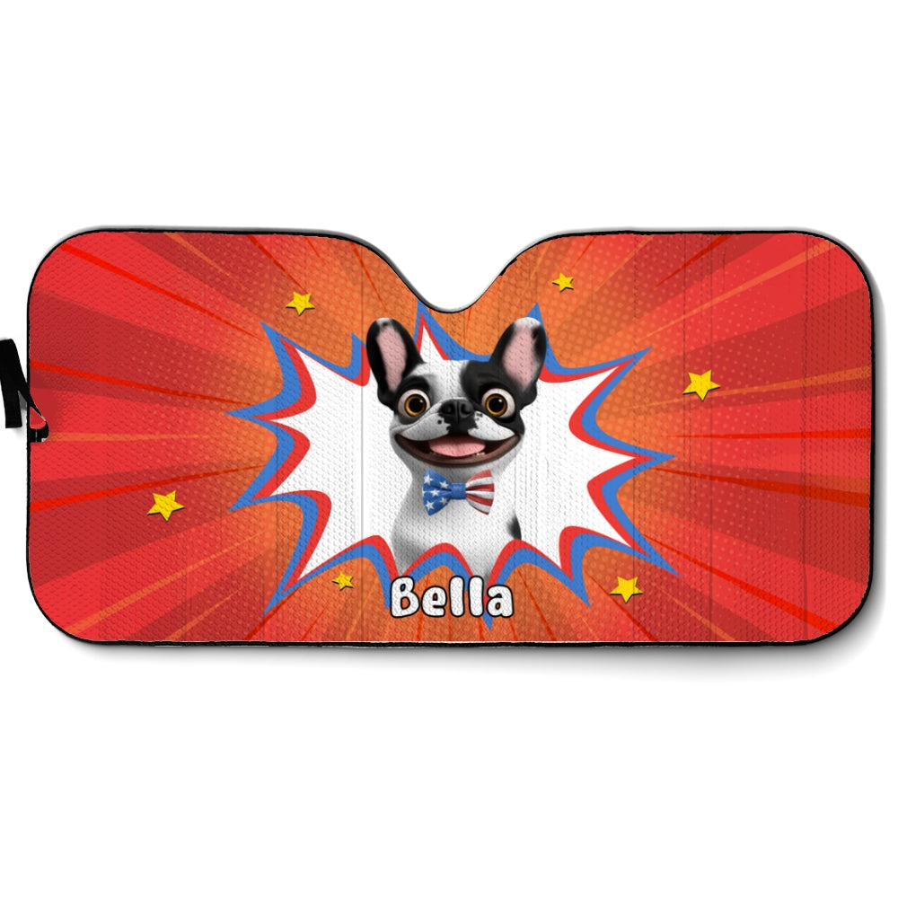 Custom Christmas Birthday Gifts Car Accessories for Dog Parents • Hang Out With Me - Personalized Car Sunshade