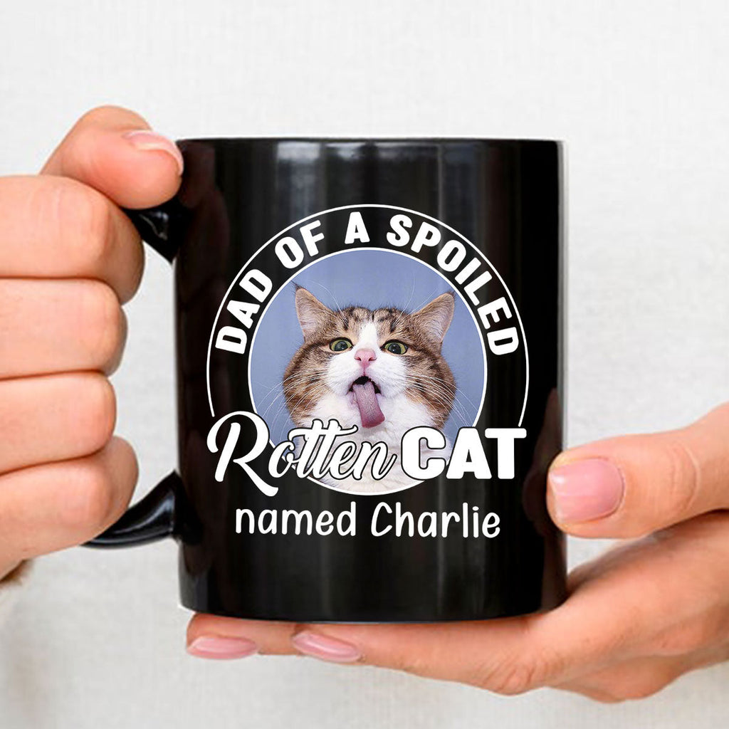 Custom Christmas Birthday Gifts For Cat Lovers • Handsome Spoiled Rotten Cat - Personalized Coffee Mug
