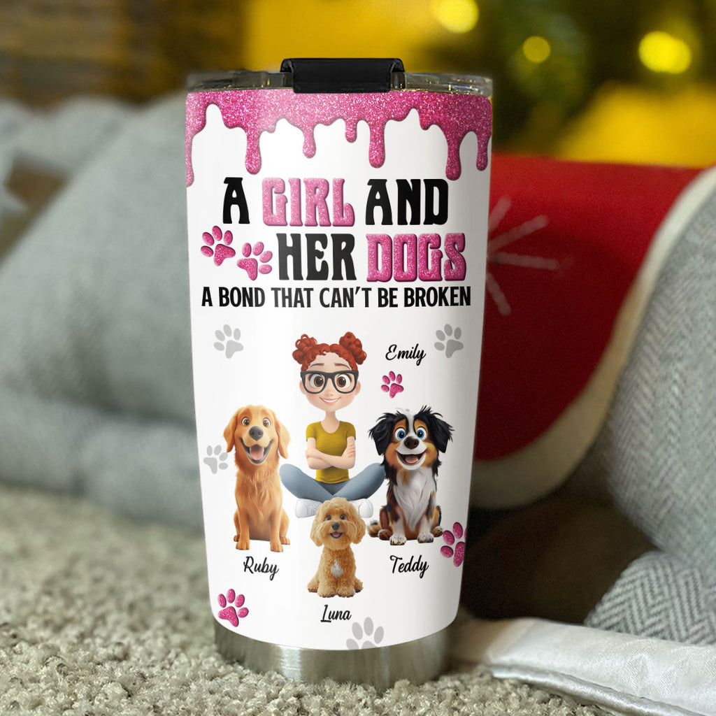 Custom Christmas Birthday Gifts For Dog Mom, Dog Lovers • Sparkle And Cheer - Personalized 3D Effect Tumbler