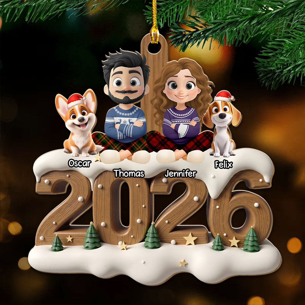 Custom Christmas Decor Home Birthday Gifts For Dog Lovers • Together This Year Onwards - Personalized 3D Effect Wood Ornament