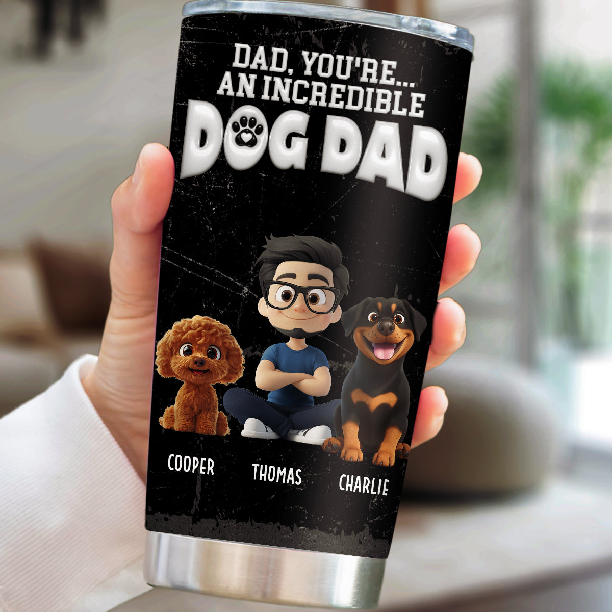 Custom Father's day Birthday Gifts For Dog Dad, Dog Lovers • You Are An Awesome Dog Dad Ver 2 - Personalized Tumbler