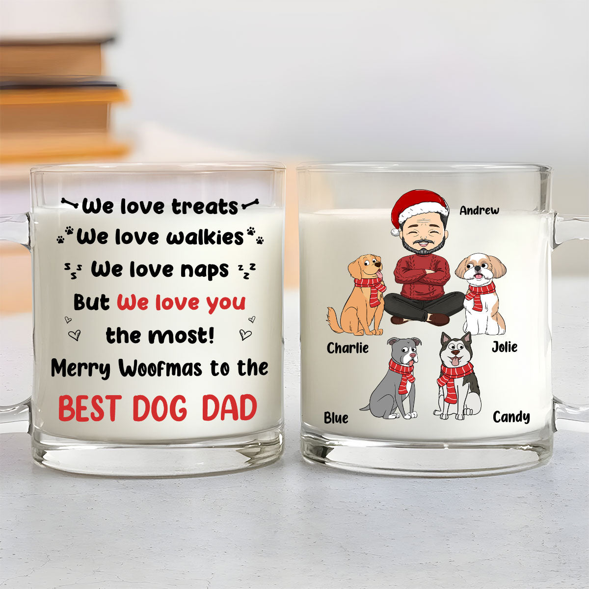 Custom Christmas Birthday Gifts For Dog Lovers • But I Love You The Most - Personalized Glass Mug