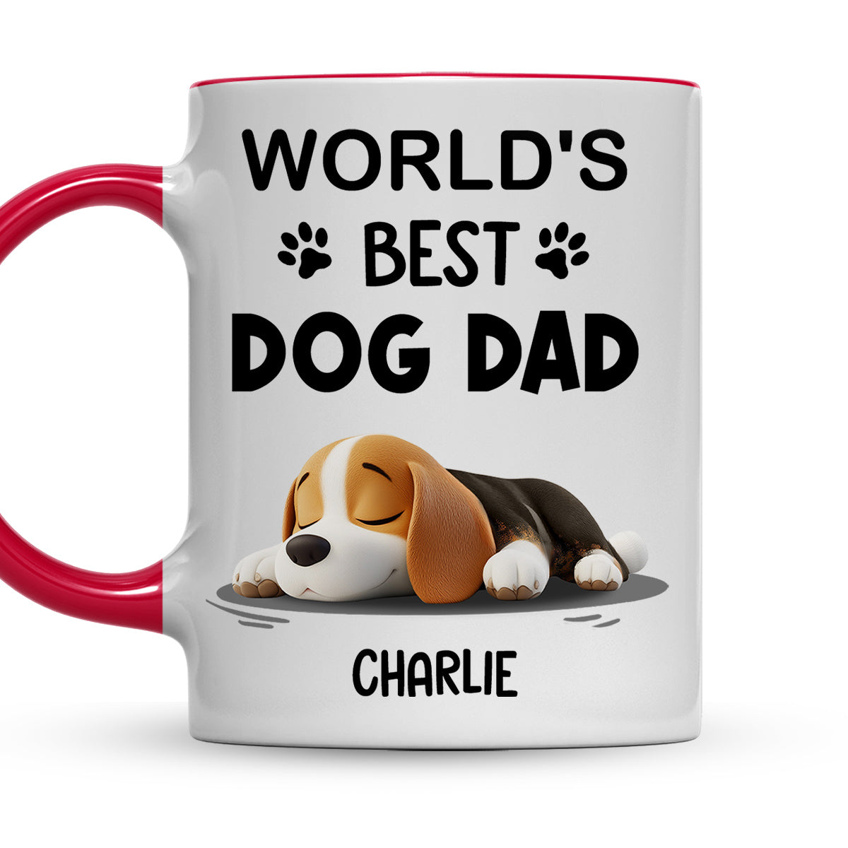 Custom Father's day Birthday Gifts For Dog Dad, Dog Lovers • World Best Dad - Personalized Accent Mug