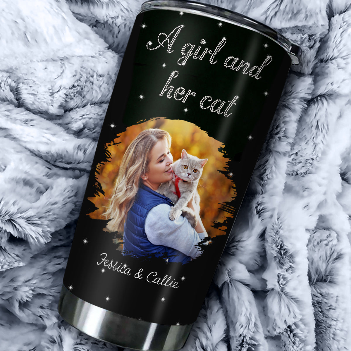 Custom Photo Christmas Birthday Gifts For Cat Mom, Cat Lovers • Every Second With Cats Photo - Personalized Tumbler